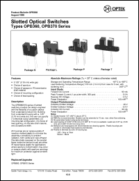 OPB360T55 datasheet: Slotted optical switch OPB360T55