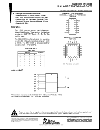 SNJ54HC20J datasheet:  DUAL 4-INPUT POSITIVE-NAND GATES SNJ54HC20J