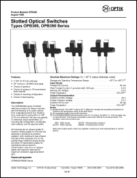 OPB380P11 datasheet: Slotted optical switch OPB380P11