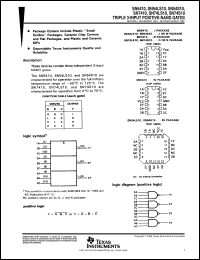 JM38510/30005BCA datasheet:  TRIPLE 3-INPUT POSITIVE-NAND GATES JM38510/30005BCA