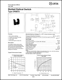 OPB610 datasheet: Slotted optical switch OPB610