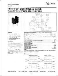 OPB615 datasheet: Photologic slotted optical switch OPB615