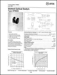 OPB620 datasheet: Slotted optical switch OPB620