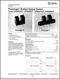 OPB667T datasheet: Photologic slotted optical switch OPB667T