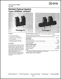 OPB660N datasheet: Slotted optical switch OPB660N