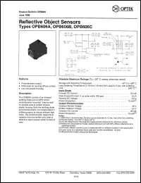 OPB606A datasheet: Reflective object sensor OPB606A