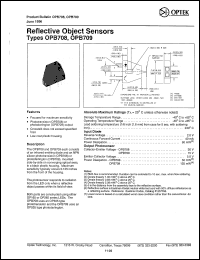 OPB708 datasheet:  Reflective object sensor OPB708