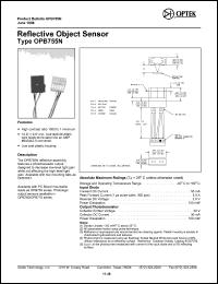 OPB755N datasheet:  Reflective object sensor OPB755N