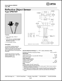 OPB755T datasheet:  Reflective object sensor OPB755T