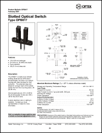 OPB817 datasheet: Slotted optical switch OPB817