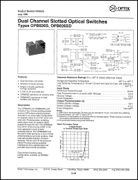 OPB826S datasheet: Dual channel slotted optical switch OPB826S