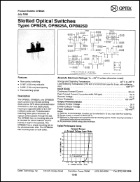 OPB825 datasheet: Slotted optical switch OPB825