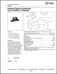 OPB844A datasheet: Slotted optical switch OPB844A