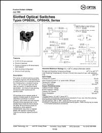 OPB842W51 datasheet: Slotted optical switch OPB842W51