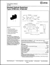 OPB854A2 datasheet: Slotted optical switch OPB854A2