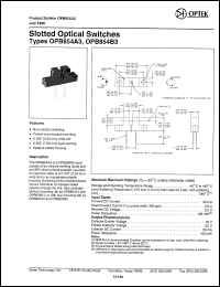 OPB854A3 datasheet: Slotted optical switch OPB854A3