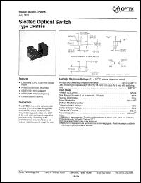 OPB855 datasheet: Slotted optical switch OPB855