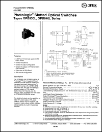 OPB930L55 datasheet: Wide gap slotted optical switch OPB930L55