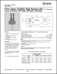 OPF342C datasheet: Fiber optic GaAlAs high speed LED OPF342C