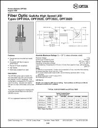 OPF392A datasheet: Fiber optic GaAlAs high speed LED OPF392A