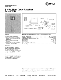 OPF520 datasheet: 5 MBd Fiber optic receiver OPF520