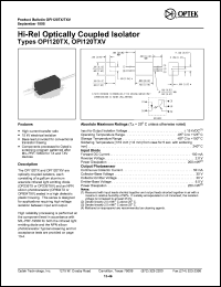 OPI120TX datasheet: Hi-rel optically coupled isolator OPI120TX