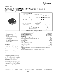 OPI210 datasheet: Surface mount optically coupled isolator OPI210