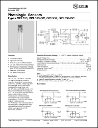 OPL536-OC datasheet: Photologic sensor OPL536-OC