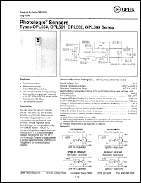 OPL560 datasheet: Photologic  sensor OPL560