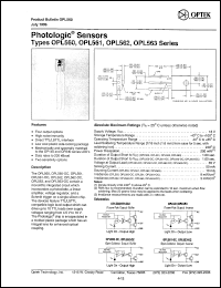 OPL561 datasheet: Photologic  sensor OPL561