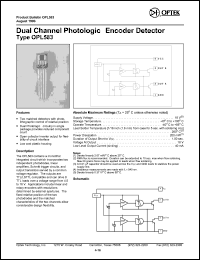 OPL583 datasheet: Dual channel photologic encoder detector OPL583
