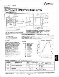 OPR2100 datasheet: Six element SMD photodiode array OPR2100