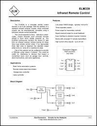 ELM339SM datasheet: Interfrared remote control ELM339SM