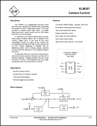 ELM307P datasheet: Camera control ELM307P