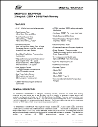 EN29F002NB-55T datasheet: 2 Megabit (256K x 8-bit) flach memory. Speed 55ns. 5.0V +-10% for both read/write operation. Without RESET function. EN29F002NB-55T