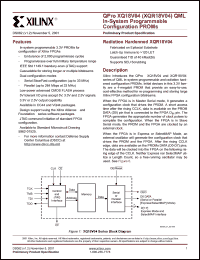 XQR18V04CC44V datasheet: QPro QML in-system programmable configuration PROM. Radiation hardened. XQR18V04CC44V