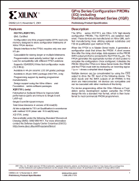 XQR1701LCC44V datasheet: QPro configuration PROM. Radiation-hardened. XQR1701LCC44V