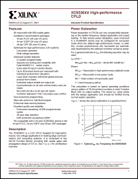 XC9536XV-5VQ44C datasheet: High-performance CPLD. Speed 5ns pin-to-pin delay. XC9536XV-5VQ44C