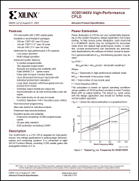 XC95144XV-5TQ144C datasheet: High-performance CPLD. Speed 5ns pin-to-pin delay. XC95144XV-5TQ144C