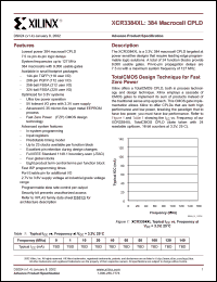 XCR3384XL-12FG324I datasheet: 384 macrocell CPLD. Speed 12ns pin-to-pin delay. Vcc = 2.7V to 3.6V. XCR3384XL-12FG324I