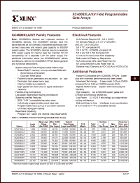 XC40250XV-09BG560C datasheet: Field programmable gate arrays.  VCCINT = 2.3V to 2.7V and VCCIO = 3.3 to 3.6V . XC40250XV-09BG560C