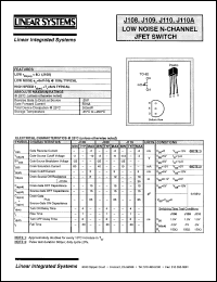 J110A datasheet: Low noise N-channel JFET switch J110A