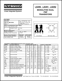 LS351 datasheet: Monolithic dual PNP transistor LS351