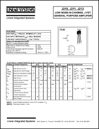 J210 datasheet: Low noise N-channel J-FET general purpose amplifier J210