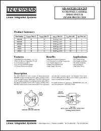 SST215 datasheet: N-channel lateral DMOS switch zener protected SST215