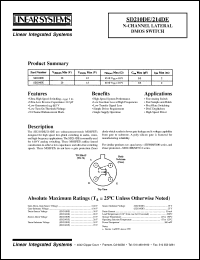 SD210DE datasheet: N-channel lateral DMOS switch SD210DE