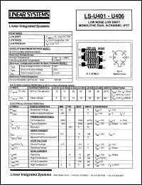 LS-U402 datasheet: Low noise low drift monolithic dual N-channel JFET LS-U402