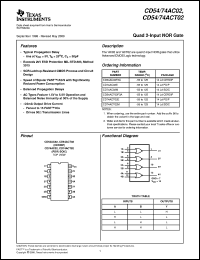 CD54AC02F3A datasheet:  QUAD 2-INPUT NOR GATES CD54AC02F3A