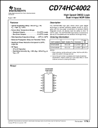 CD54HC4002F3A datasheet:  HIGH SPEED CMOS LOGIC DUAL 4-INPUT NOR GATES CD54HC4002F3A