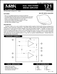 MSK121B-1 datasheet: High power dual bridge amplifier MSK121B-1